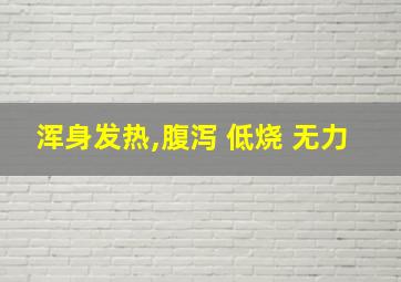 浑身发热,腹泻 低烧 无力